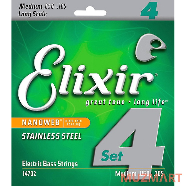 Elixir 14702 Nanoweb Струны для бас-гитары