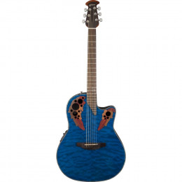 Ovation CE44P-8TQ Celebrity Elite Plus Mid Cutaway Trans Blue Quilt Maple Электроакустическая гитара