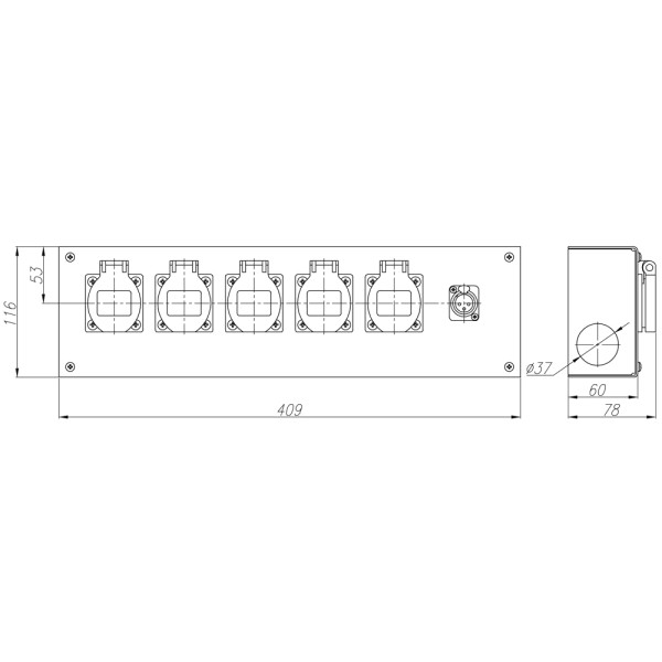 ТТС KPC-6-5R-1F3 Коробка розеточная