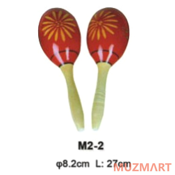 Fleet M2-2 Деревянные маракасы на ручке, диаметр 8.2cм, длина 27см