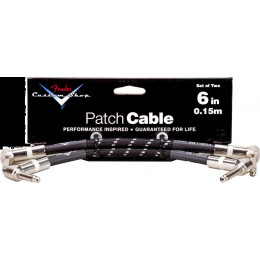 Fender 6' CABLE BLK 2 PACK Комплект инструментальных кабелей (2 шт.), длина 15 см