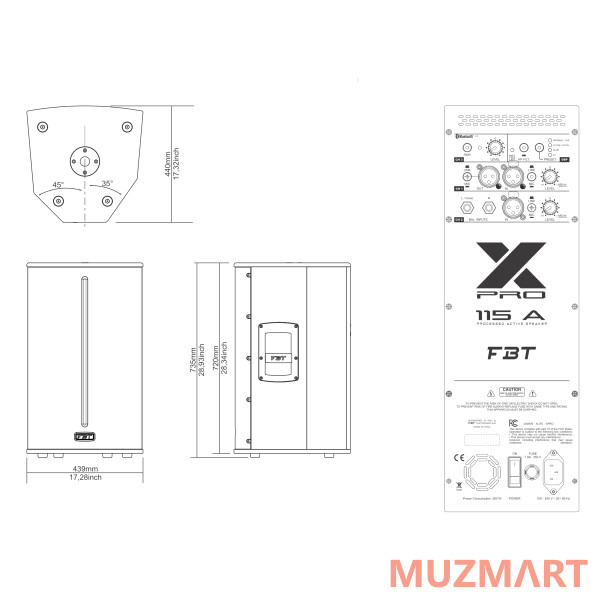 FBT X-PRO 115A Двухполосная би-амп активная акустическая система