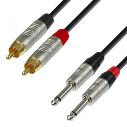 Adam Hall K4 TPC 0090 Аудиокабель 2 x RCA(M)-2 x 6,3 Jack mono