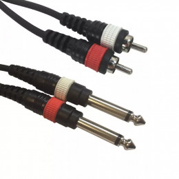 American DJ AC-2R-2J6M/3 Аудиокабель - RCA2 папа x 6,3 Jack моно, 3 метра