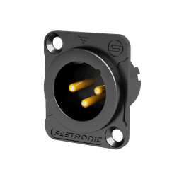 Seetronic MJ3F2C-BG Разъем Cannon (XLR) панельный, папа, 3-х контактный