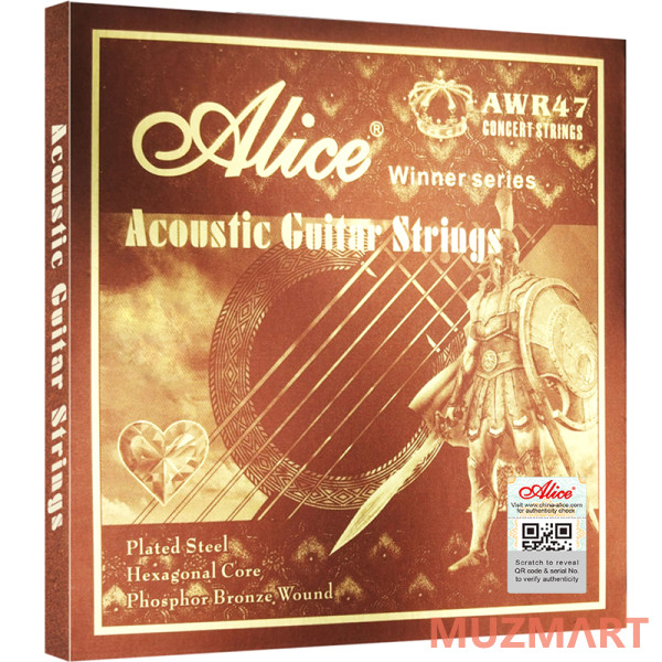 Alice AWR47-SL Комплект струн для акустической гитары, фосфорная бронза, 11-52