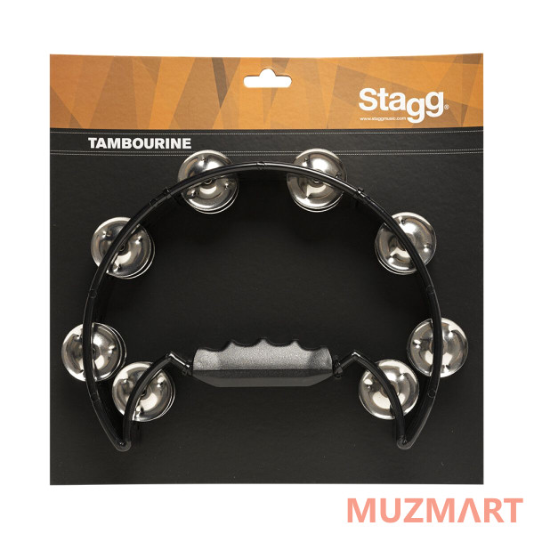 Stagg TAB-2 BK Полукруглый тамбурин с ручкой