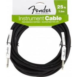 Fender 25` Instrument Cable Black Кабель инструментальный угловой Jack-Jack, 7,5м