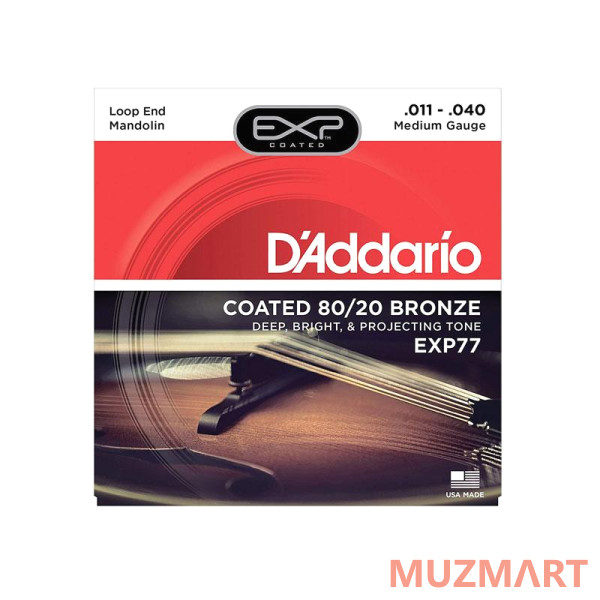 D'Addario EXP77 Coated Phosphor Bronze 11-40 Струны для мандолины