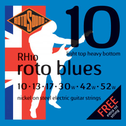Rotosound ROTOSOUND RH10 STRINGS NICKEL LIGHT TOP/HEAVY BOTTOM Струны для электрогитары