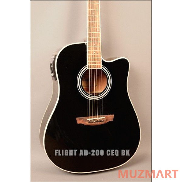 Flight AD-200 CEQ BK Электроакустическая гитара