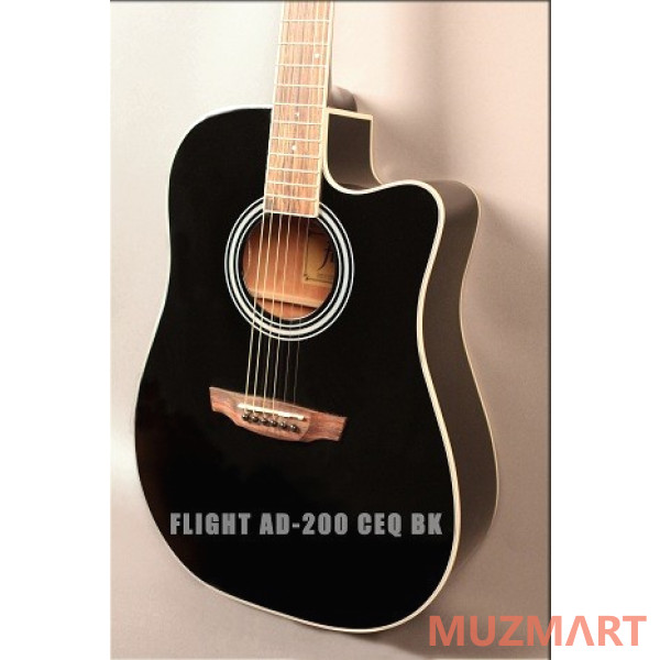 Flight AD-200 CEQ BK Электроакустическая гитара