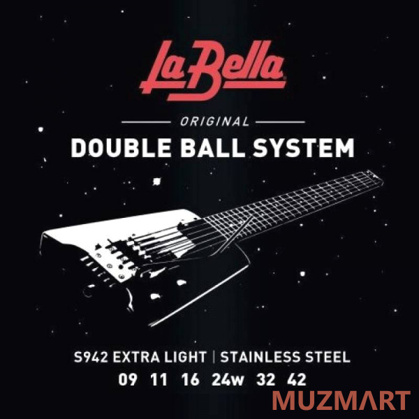 La Bella S942 Струны для "безголовой" электрогитары, калибр 9-42