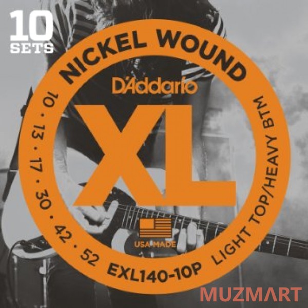 D'Addario EXL140-10P Струны для электрогитары (набор из 10 комплектов)