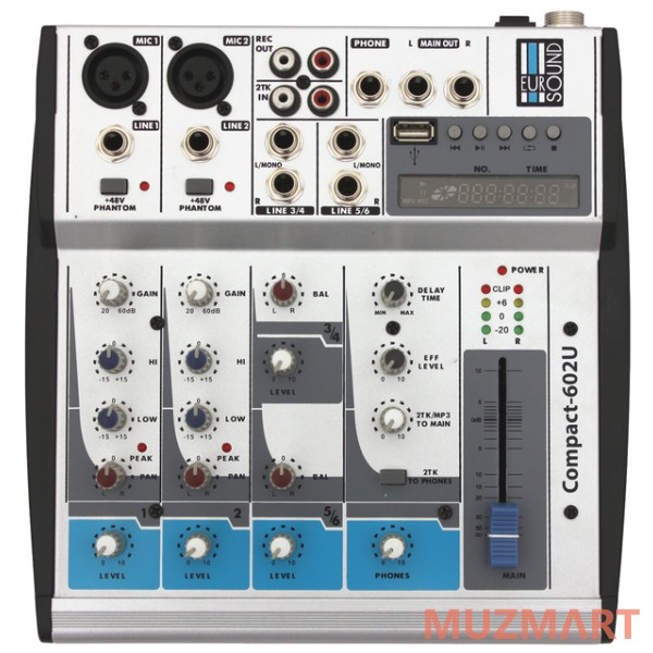 Eurosound Compact-602U Компактный микшерный пульт