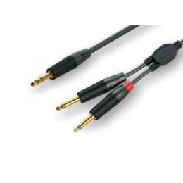 Roxtone GPTC130/2 Аудио-кабель 6,3 mm stereo Jack -2x6,3 mm mono Jack, 2 м