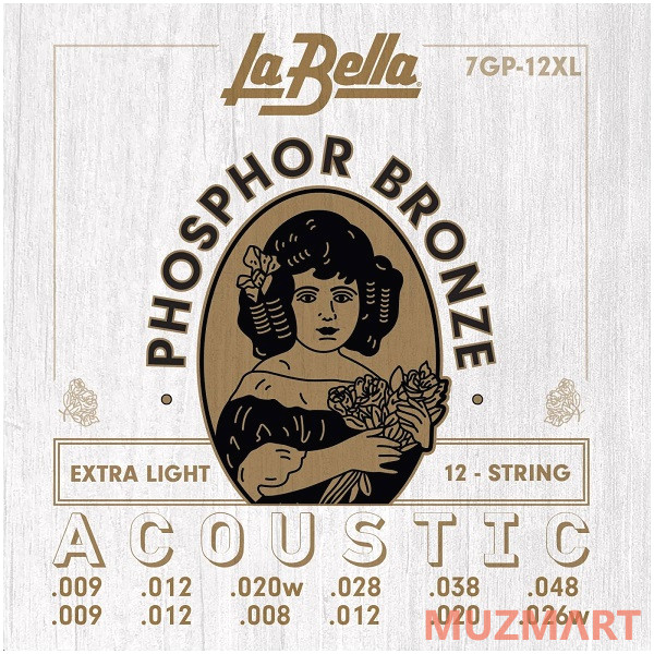 La Bella 7GP-12XL Extra Light Струны для 12-ти струнной гитары
