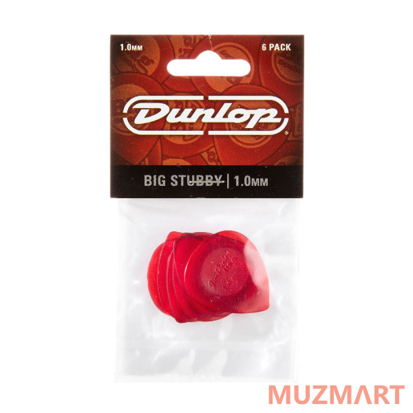 Dunlop 475P1.0 Big Stubby Медиаторы 6шт, толщина 1,0мм