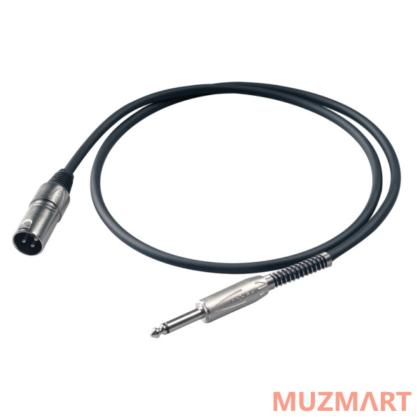 Proel BULK220LU3 Микрофонный кабель, 6.3мм Jack <->XLR папа, 3м